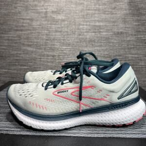 Brooks Glycerin 19 Womens Size 9.5 Gray White Pink Athletic Running Shoes